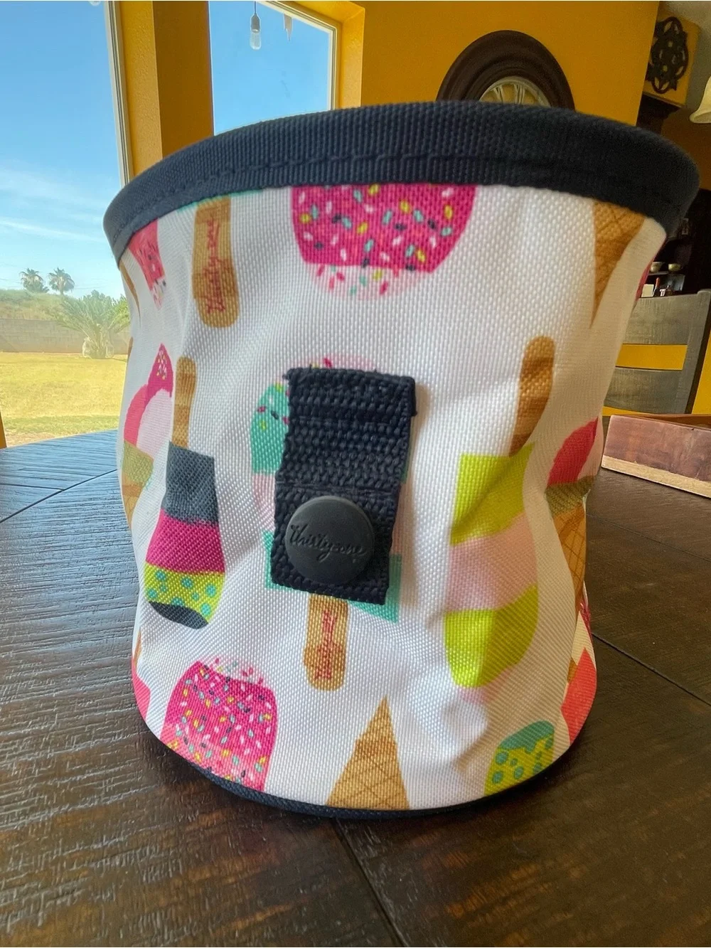 Thirty-One Ice Cream Print Bin - White with Pink & Mint